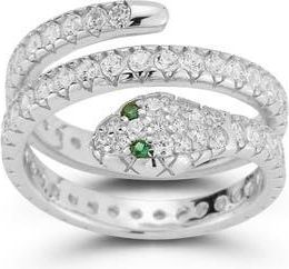 Glaze Jewelry Snake Wrap Pav&eacute; Cubic Zirconia Ring in Silver at Nordstrom Rack, Size 9