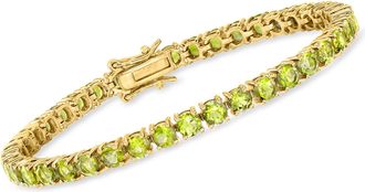 Ross-Simons Peridot Tennis Bracelet in 18kt Gold Over Sterling