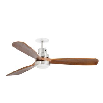 Netlighting Lantau Recessed 132cm Ceiling Fan Matt Nickel Walnut Blades 3000K in Grey