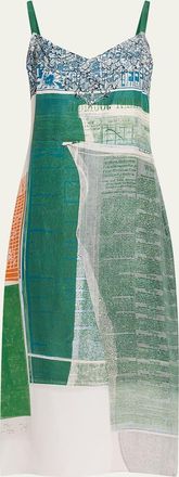 Jason Wu x Robert Rauschenberg Platter-Print Midi Slip Dress
