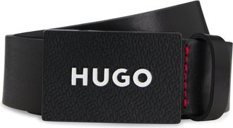 HUGO BOSS Lederg&uuml;rtel HUGO Gilao-Z_Sz35, Herren, Gr. 85, schwarz (schwarz 001), Leder, unifarben, G&uuml;rtel Lederg&uuml;rtel, mit BOSS Schriftzug