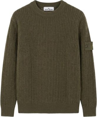 Stone Island Ghost Piece Pullover - Heren - Ronde hals truien - Groen - S - Wol - Truien & Vesten