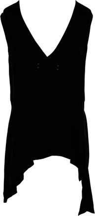 Marni V-Neck Asymmetric Tank Top in Black Viscose