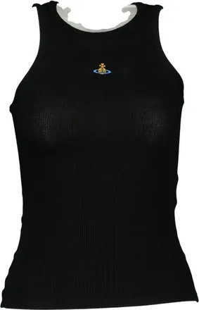 Vivienne Westwood Womens Ribbed Viscose Tank Top Black Tops