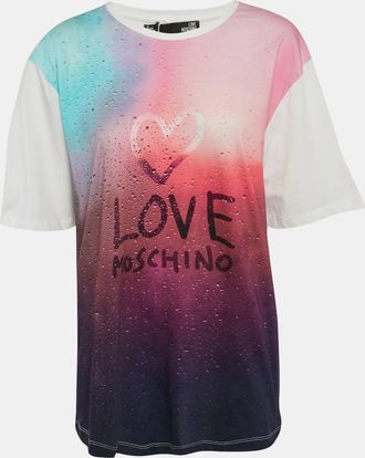 Love Moschino Pink Printed Jersey T-Shirt
