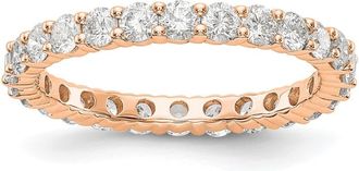 Diamond2Deal 14k Rose Gold Lab Grown Diamond Eternity Wedding Band Ring 1.45Ct Clarity- VS Color- G-H