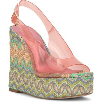 Jessica Simpson Kaliese Slingback Platform Wedge Sandal in Cameo Pink at Nordstrom, Size 7.5