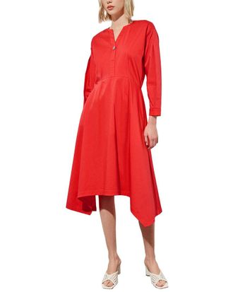 Ming Wang Stretch Cotton Fit & Flare Dress