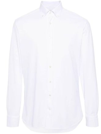 Traiano long-sleeve stretch shirt - White