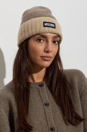 Moschino Cap With Logo Patch, Unisex, Brown