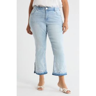 Wit & Wisdom Bennett High Waist Ankle Barely Bootcut Jeans in Powder Blue Artisanal at Nordstrom, Size 14W