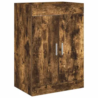 vidaXL Gabinete De Ba&ntilde;o Debajo Del Lavabo Roble Ahumado Vidaxl
