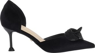 Twentyfourhaitch D&eacute;collet&eacute; in velluto Strass Punta affusolata - Dames - Pumps - Zwart - 41 EU - Schoenen