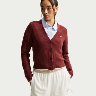 Nike Womens Nike Sportswear Chill Knit Slim Cardigan in Purple | IM5513-658