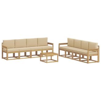 vidaXL Conjunto De Sof&aacute;s De Exterior Con Coj&iacute;n 9 Pcs Y Beige Vidaxl