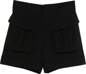 Lanvin Korte Broeken, Heren, Zwart, M, Cargo shorts met riemlussen
