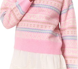 LoveShackFancy Emberly Crew Pullover In Peach Dream