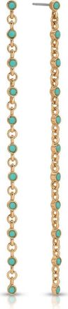 Ettika Dainty Crystal Linear Drop Earrings in Turquoise/Gold at Nordstrom