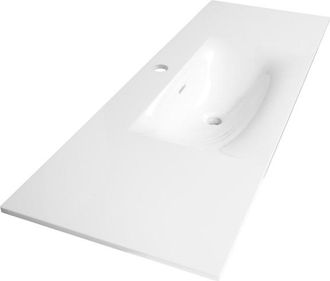 Marcel Breuer Glacier wastafel 120x46x2cm - 1 wasbak - 1 kraangat- fine stone - hoogglans wit