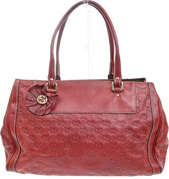 Gucci Vintage Handbag Leather Red Leather Handbag (Pre-Owned)