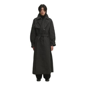 VETEMENTS Metalized Wrinkled Trenchcoat - Heren - Trenchcoats - Zwart - L - Katoen - Jassen
