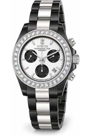 Invicta Jason Taylor 51328 Herenhorloge - Quartz Uurwerk - Roestvrij Staal met Zilveren Wijzerplaat - 42 mm - Met 36 Diamanten