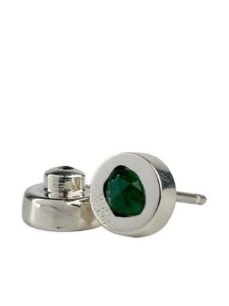 Parts Of Four Oorbel verfraaid met smaragd - Zilver
