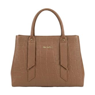 Pierre Cardin Gewatteerde Leren Handtas - Dames - Tassen - Bruin - Maat: ONE Size Leer