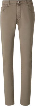 Jacob Cohen Pantaloni con applicazione logo - Marrone