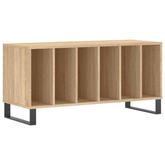 Berkfield Home Record Cabinet Sonoma Oak 100x38x48 cm Engineered Wood in Light Tan | Size: 100 x 38 x 48 cm