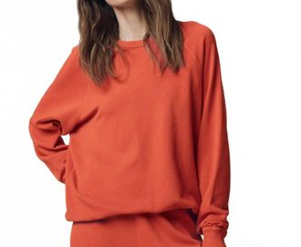 The Great. College Crew Neck Long Sleeve Sweatshirt In Desert Clay