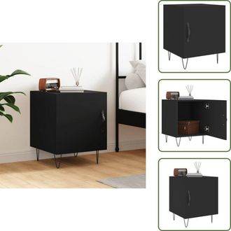 vidaXL The Living Store Comodino Nero 40x40x50 cm in Legno Multistrato - Comodino moderno