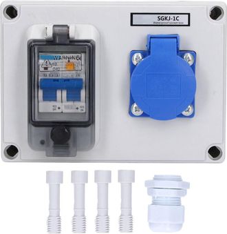 OEM Caja De Toma De Corriente Con Enchufe. Caja De Toma De Corriente Est&aacute;ndar Alemana De 200-250 V Con Interruptor Diferencial De 230 V Y 40 A, Monof&aacute;sico
