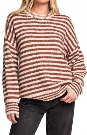 Saltwater Luxe Womens Autumn Sweater In Chocolate And Cream Stripes