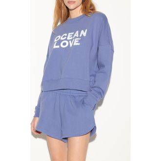 Spiritual Gangster Ocean Love Palisades Graphic Sweatshirt in Wisteria at Nordstrom Rack, Size X-Large