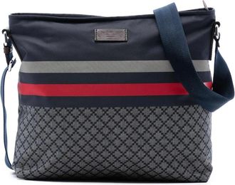 Gucci Pre-owned Cross Body Bags, female, Blue, Size: ONE SIZE Pre-owned Vintage Striped Canvas Crossbody Bag