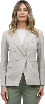 Circolo 1901 Canvas Effect Blazer - Dames - Blazers - Grijs - L - Jassen