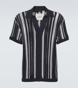 Frescobol Carioca Pinto crochet striped cotton shirt