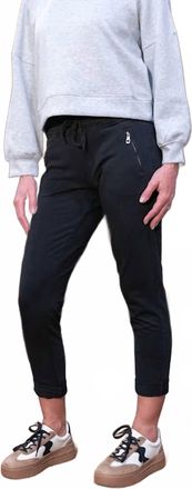 Nostalgia Zipper Pocket French Terry Jogger In Black