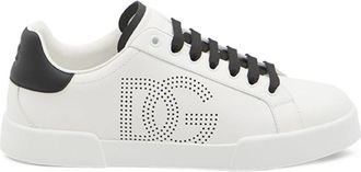 Dolce & Gabbana White Black Logo Sneakers