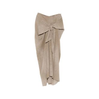 Ermanno Scervino Maxi Skirts, female, Brown, Size: S Knotted Draped Maxi Skirt