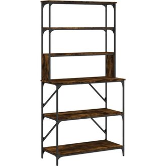 vidaXL Estantería cocina 6 niveles madera roble ahumado 90x40x180 cm Vidaxl