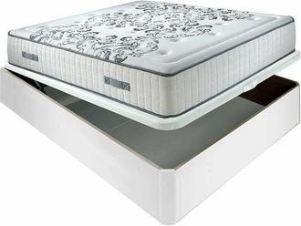 Colchones Aznar Colch&oacute;n Muelles Ensacados Queen 28 Cm Acogida Gradual + Canap&eacute; Abatible Madera 3d Transpirable Altura 34 Cm Blanco - 160x200 Cm