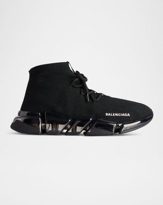 Balenciaga Speed 2.0 Knit Clear-Sole Sneakers