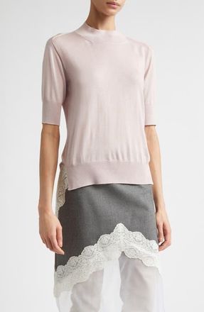 Jil Sander Seamless Short Sleeve Cashmere, Wool & Silk Sweater in Rose at Nordstrom, Size 4 Us