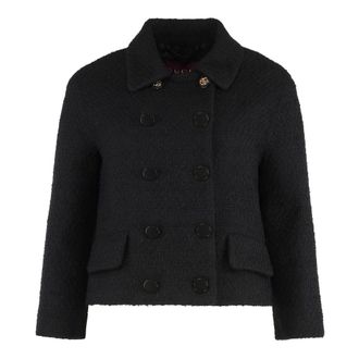Gucci Wollen blazer - Dames - Zomerjassen - Zwart - M - Wol - Jassen