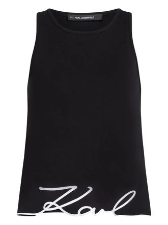 Karl Lagerfeld Top met logodetail - Zwart