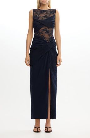 Significant Other Nida Sleeveless Stretch Lace Gown in Sapphire at Nordstrom, Size 10 Us