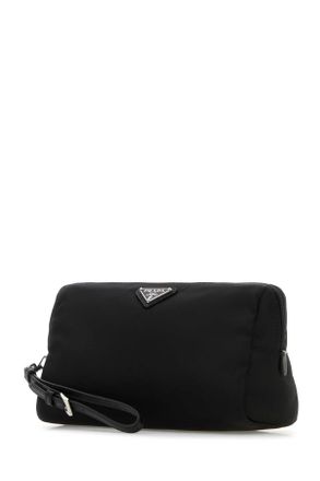 Prada Womens Black Canvas Beauty Case Nero Poliammide Riciclata-Vitello Accessory