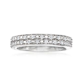 Ross-Simons Diamond 2-Row Ring in Sterling Silver